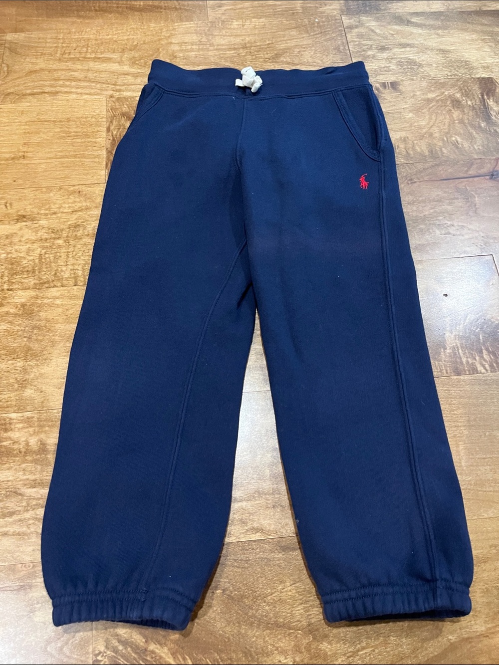 Ralph Lauren Navy Sweatpants with Red Pony Embroidery